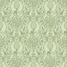 Grandeco - Natural Animal Wallpaper Green White Paste The Wall Textured Vinyl
