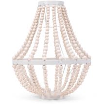 Valuelights - Elodie Easy Fit Shabby Chic Natural Beaded Hanging Chandelier Ceiling Light Shade - Bulb Included
