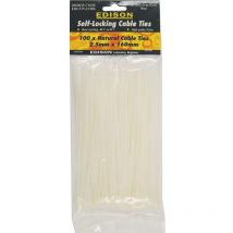 Natural Cable Ties 3.6 x 200mm, Pack of 100 - Edison