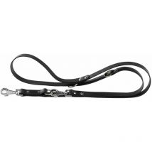 Natural ga Laisse en cuir véritable pour le dressage des chiens - 2 couleurs et 3 tailles. Variante GA22/200 - Misure: 22 mm x l 200 cm - Noir