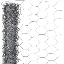 Grillage métallique hexagonal 0,5x2,5 m 25 mm Acier galvanisé Nature