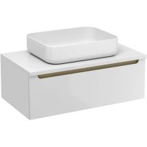 Naturel - Badezimmermöbel unter dem Waschbecken Stilla 80x30x45 cm weiß (STILLAD08005DBI)