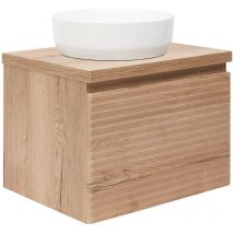 Naturel - Badezimmermöbel unter Waschbecken Natural Savona 58x43x44,8 cm Halifax-Eiche matt (SAVONA60DHD)