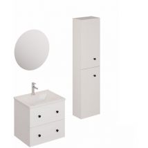 Naturel - Conjunto de baño con lavabo que incluye mezclador de lavabo, caño y sifón Forli blanco (KSETFORLI9)