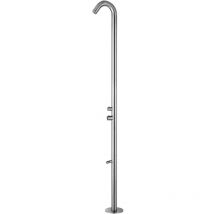 Douche extérieure de jardin et piscine, en inox 316, eau chaude et froide, douchette pour pieds, acier brossé ( lf) - Naturel