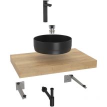 Naturel - Ensemble de salle de bain Hansgrohe avec Dolce 80x8x50 cm chêne halifax KSETDO10