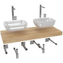 Naturel - Ensemble de salle de bain sat avec Dolce 120x8x50 cm chêne halifax KSETDO17