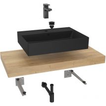 Naturel Hansgrohe Badezimmer-set Mit Dolce 100x8x50 Cm Halifax-eiche Ksetdo16