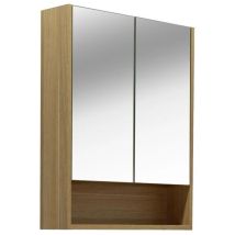 Naturel - Lucca Armadio A Specchio Assemblato 60x75 Cm, Laminato, 4 Ripiani, Specchio, Colore Rovere (lucca60cabd)