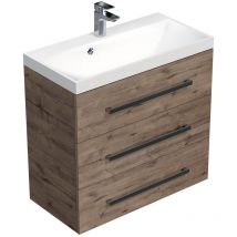 Naturel - Meuble de salle de bain avec lavabo Cube Way 80x76,5x40 cm chêne Wellington (CUBE2803DW)
