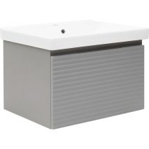 Naturel - Meuble de salle de bain avec vasque Savona 78x43x44,8 cm gris mat (SAVONA80GMU1)