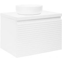 Naturel - Meuble de salle de bain sous lavabo Savona 78x43x44,8 cm blanc brillant (SAVONA80BID)