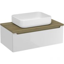 Naturel - Mobile bagno Natural Stilla 80x30x45 cm bianco (STILLAD08005DBK)