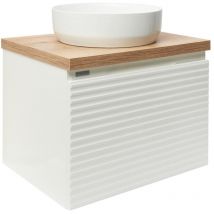 Naturel - Mobile bagno sotto lavabo Savona Natural 118x43x44,8 cm bianco lucido, piano in rovere halifax (SAVONA60BIDDH)