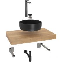 Naturel - SAT-Badezimmerset mit Dolce 80x8x50 cm Halifax-Eiche KSETDO9