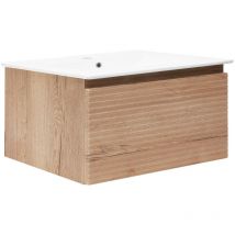 Naturel - Savona Mueble de baño con lavabo 98x43x44,8, Roble Halifax Mate (SAVONA100DH)