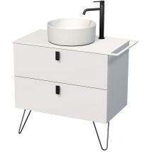 Naturel - Siko Meuble de salle de bain sous vasque avec porte-serviette Art Déco 68x55x45 cm blanc mat (ARTDECO60BMBU)