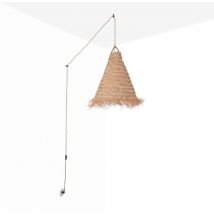 Naturfaser Pendelleuchte nam xl mit Schalter und Stecker