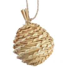 Natürliche Weihnachtsdekoration Strohball Ornament L 13cm x ø 10cm