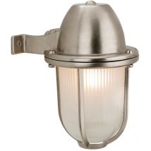 Firstlight Products - Firstlight Nautic - 1 Light Outdoor Wall Light Nickel, Frosted Glass IP64, E27