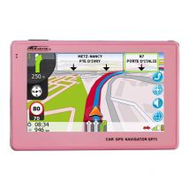 Takara - gps Navigateur gps portable Rose écran 4.3 carte Europe à vie