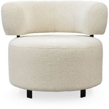Mobilier Deco - naya - Fauteuil design en tissu beige et métal noir