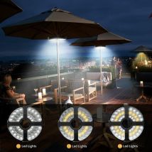 Nazalus-Vente chaude-Lampes pour Parasol, 48 LED économie d'énergie Lumière de Parasol Rechargeable USB 72 Heures d'éclairage avec 3 Modes de
