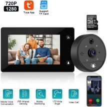 Nazalus-Vente chaude-Sonnette video de porte Tuya Wifi 4.3 pouces ecran LCD 1080P Grand Angle 170 Camera de oeil de chat nuit PIR