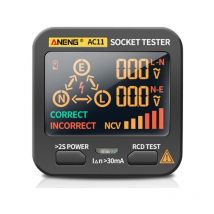 Testeur de Prise Testeur de Circuit Electrique avec LCD Display Digital Display Socket Tester pour L'inspection du Câblage Domestique et