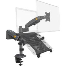 North Bayou - Nb H180fp – Support Orientable Robuste Double Pour Ordinateur Et Écran 17-27 Pouces, Graphite