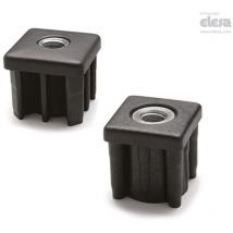 Ndxq Square end-caps for tubes NDX.Q-50x2-M12 - Elesa