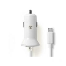 AutoladegerÄt 2.4a w/wire micro usb weiss ccham240awt - Nedis