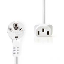 Power Cable - Schuko Male Angled - IEC-320-C13 - 1.8 m - Blanc - Nedis