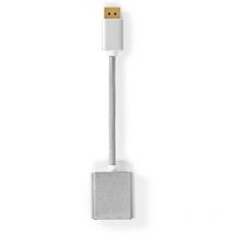 Nedis - Modèle : Câble Display Port DisplayPort Mâle dvi-d 24+1 Broches Femelle 1080p Plaqué or 0.20 m Rond Tressé Argent