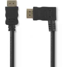 Nedis - Modèle : Câble hdmi Haute Vitesse avec Ethernet Connecteur hdmi - Connecteur hdmi Coudé vers la Droite 1,5 m Noir