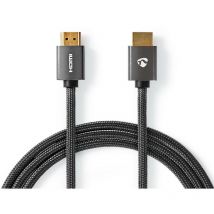 Nedis - Câble hdmi haute vitesse avec Ethernet Connecteur hdmi vers Connecteur hdmi Gris Métal Câble Tressé