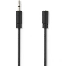 Nedis - Câble audio stéréo 3.5 mm Mâle 3.5 mm Femelle Plaqué nickel 3.00 m Rond Noir Boîte