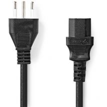 Nedis - Stromkabel italien stecker iec 320 c13 gerade gerade vernickelt 200 m rund pvc schwarz label 83961266 83961266 83961266 83961266 83961266