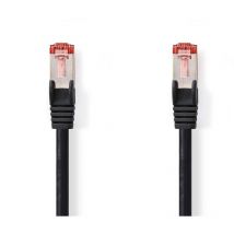 Câble réseau CAT6 RJ45 Male RJ45 Male S/FTP 15.0 m Rond LSZH Noir Label
