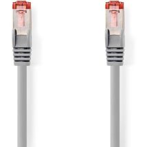 Câble réseau CAT6 RJ45 Male RJ45 Male S/FTP 3.00 m Rond LSZH Gris Label