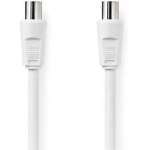 Koaxialkabel Iec Koax Stecker Iec Koax Buchse Vernickelt 90 Db 75 Ohm Doppelt Geschirmt 150 M Rund Pvc Wei Etikett