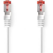 Câble réseau CAT6 RJ45 Male RJ45 Male S/FTP 0.50 m Rond LSZH Blanc Label