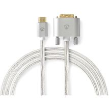 Câble adaptateur DVI-D vers HDMI 2m – 2560x1600 – Plaqué or 24k – Nylon tressé – PROFIGOLD