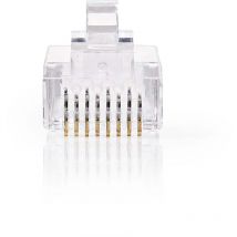 Conector de Red RJ45 Macho - Para Cables CAT6 utp Sólidos 10 unidades Transparente NE550677247 - Nedis