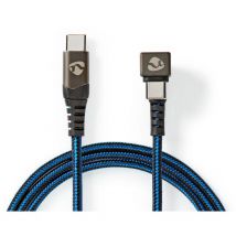 Modèle du produit : Câble usb 2.0 usb-c Mâle usb-c Mâle 480 Mbps Plaqué or 2.00 m Rond Nylon / Tressé Bleu / Noir Sachet avec Fenetre