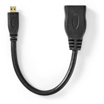 Nedis - High Speed Hdmi Kabel Mit Ethernet Hdmi Micro Stecker Hdmi Ausgang 4k30hz 102 Gbps 020 M Rund Pvc Schwarz Plastikbeutel