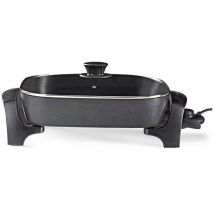 Nedis - Casserole électrique FCSP110EBK40, corps en fonte d'aluminium de 40 cm d'épaisseur