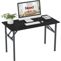 Need - Bureau d'Ordinateur Informatique Pliante 120x60cm Table d'étude/à dîner Pliable pour Maison/Bureau,Noir