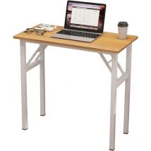 Bureau Pliable d'Ordinateur Informatique Table Pliante Cuisine Petit Bureau Mural Rabattable 80x40x75cm Console Meuble Bois Métal pour Travail