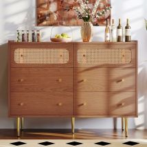 Need - Commode à 6 Tiroirs, Meuble de Rangement, Armoire à Tiroirs, Table Console, Highboard Sideboard Buffet pour Chambre à Coucher, Salon, Couloir